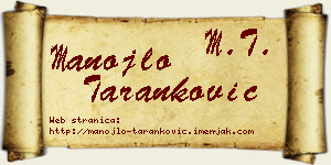 Manojlo Taranković vizit kartica